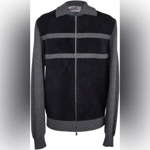 Hermes Beige and Black Zip-Up Sweater